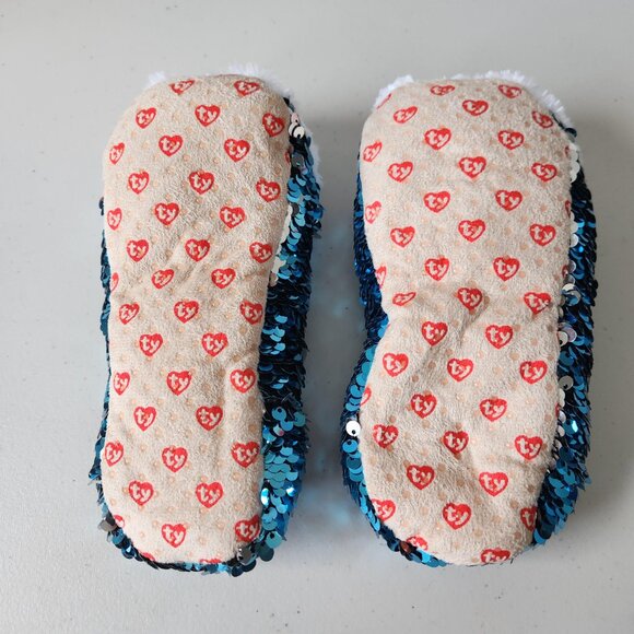 Ty Beanie Boos Slippers – Slush the Husky – Sequin Youth Size 11-13 - Picture 7 of 9